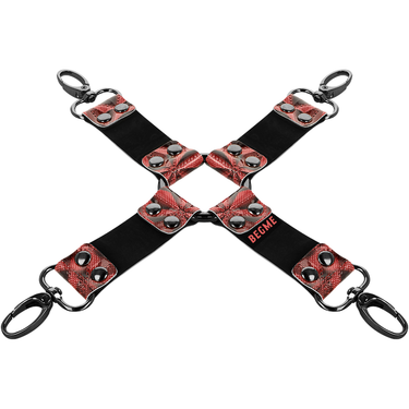 Croce in Pelle Vegana per Bondage Completo – Colore Rosso e Nero